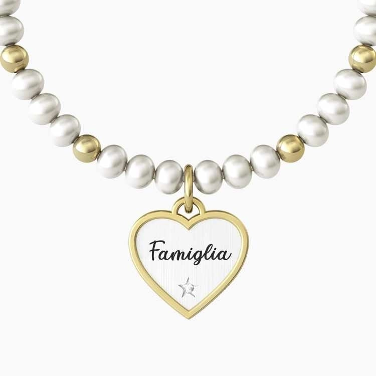 KIDULT Bracciale con perle coltivate dedicato alla famiglia CUORE | FAMIGLIA - Kidult