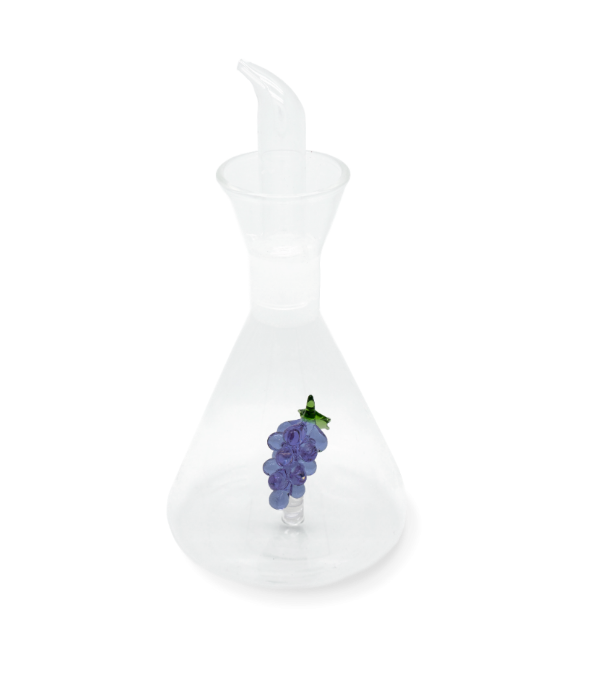 WD LIFESTYLE Oliera in vetro borosilicato con decoro in vetro colorato con figura.