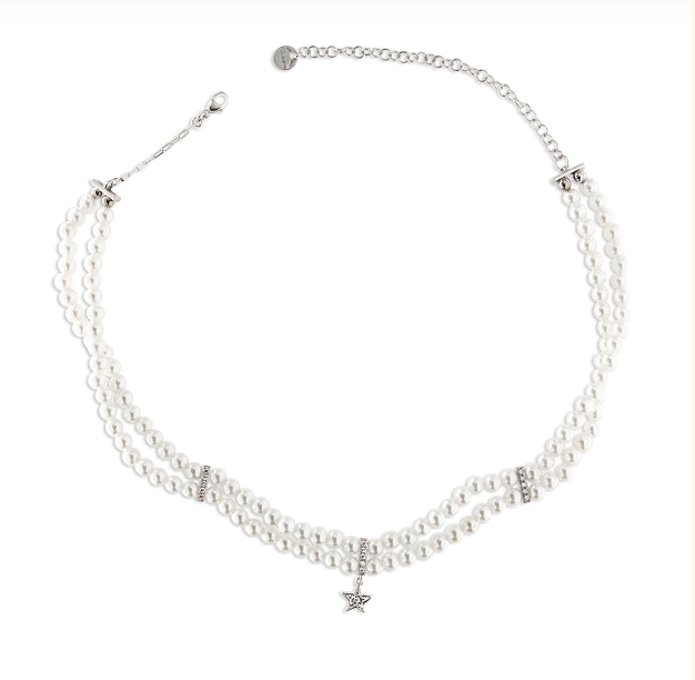 RUE DES MILLE GIROCOLLO CHOKER ELASTICO PERLE - GALACTICA ICE