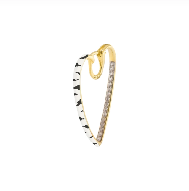 RUE DES MILLE MONO-ORECCHINO CUORE – SMALTO ZEBRATO