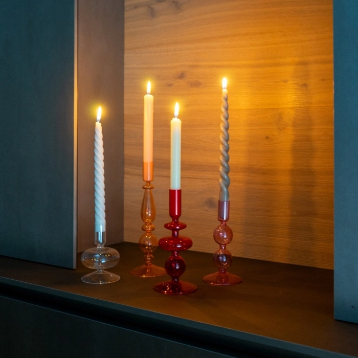 WD LIFESTYLE Porta candele in vetro borosilicato 20 cm