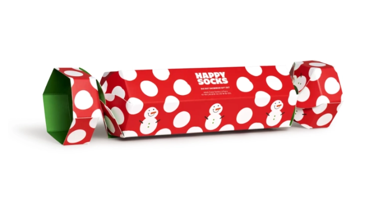 HAPPY SOCKS 2-Pack Big Dot Snowman Gift Set
