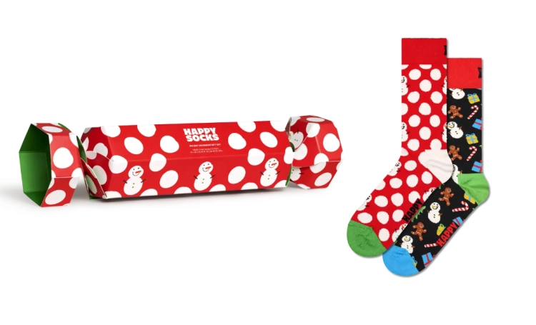 HAPPY SOCKS 2-Pack Big Dot Snowman Gift Set - Happy Socks