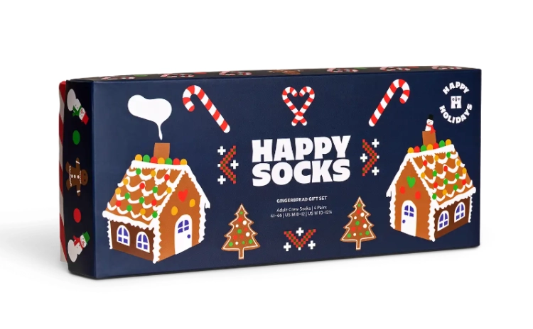 HAPPY SOCKS 4-Pack Gingerbread Socks Gift Set