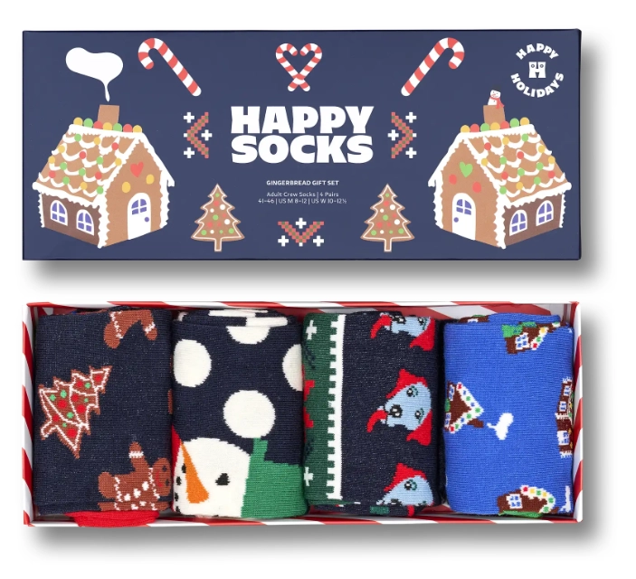 HAPPY SOCKS 4-Pack Gingerbread Socks Gift Set - Happy Socks
