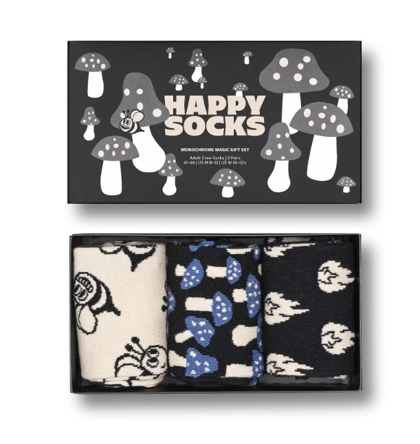 HAPPY SOCKS 3-Pack Monochrome Magic Socks Gift Set
