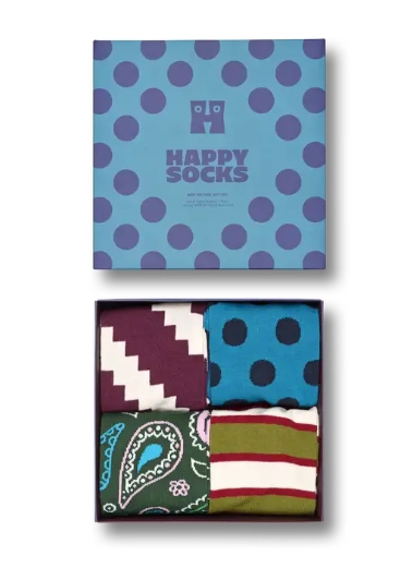 HAPPY SOCKS 4-Pack New Vintage Socks Gift Set