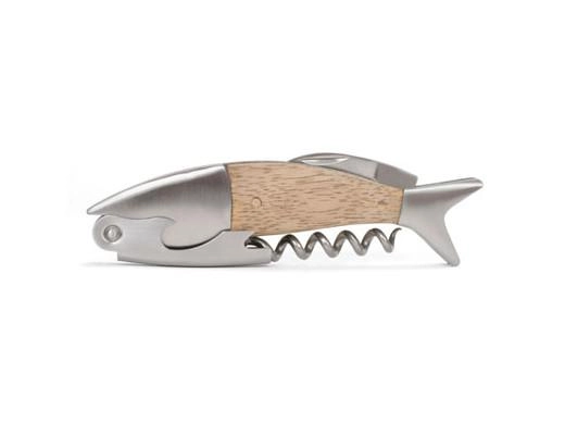 KIKKERLAND Lightwood Fish Corkscrew