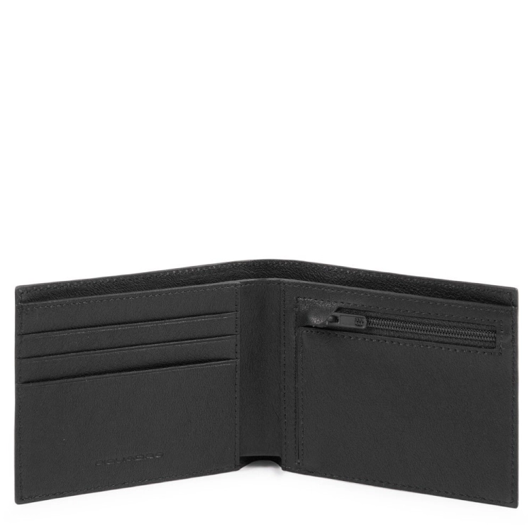 PIQUADRO Portafoglio uomo sottile con porta monete Black Square PU4823B3R - Piquadro