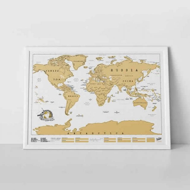 LUCKIES Framed Scratch Map Original Travel Edition - LUCKIES