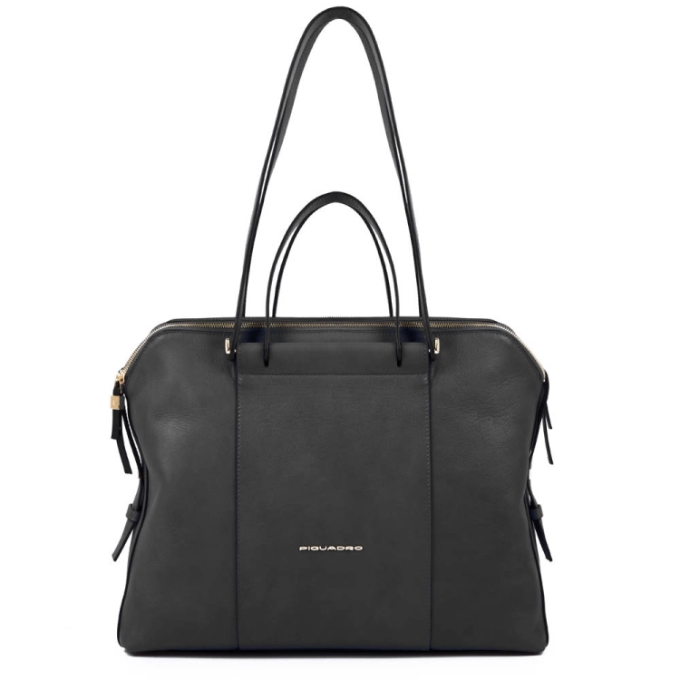 PIQUADRO Borsa tre comparti in pelle Circle
