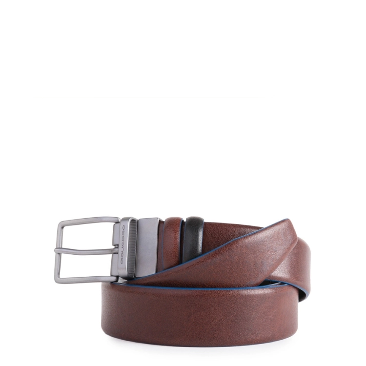 PIQUADRO Cintura uomo reversibile con fibbia ad ardiglione Blue Square Special