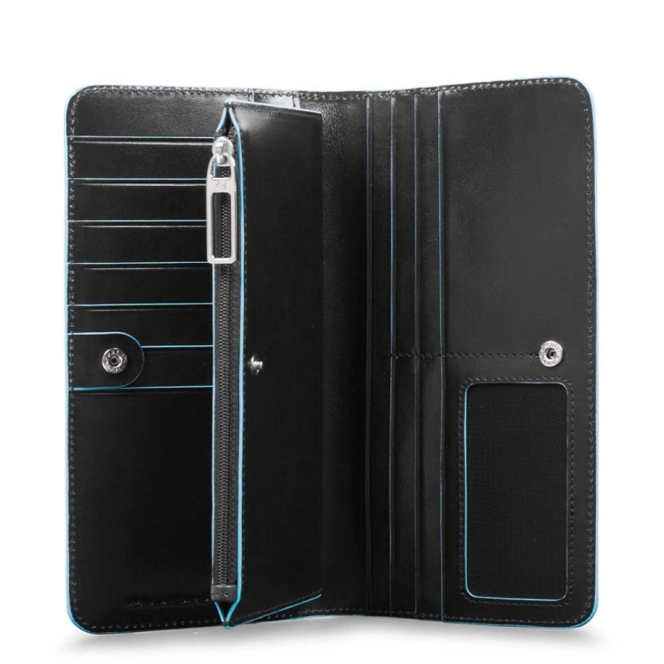 PIQUADRO Portafoglio donna grande con RFID Blue Square
