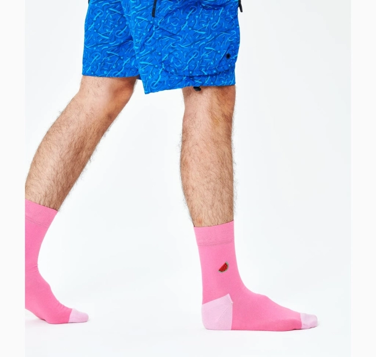 happy socks Embroidery Watermelon Half Crew Sock