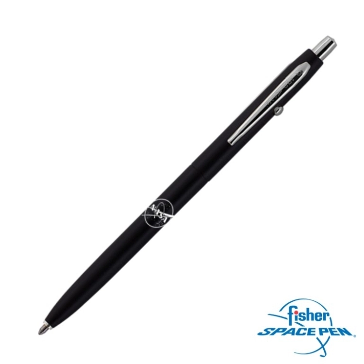 FISHER SPACE PEN SHUTTLE NERA OPACA CON FINITURA CROMATA NASA - Fisher