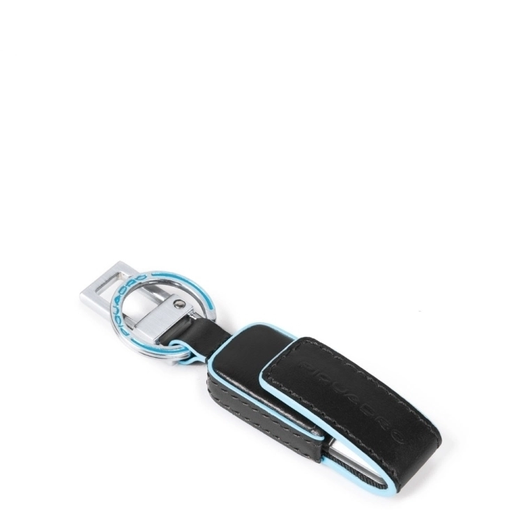 PIQUADRO Portachiavi in pelle con chiavetta USB da 64 GB Blue Square AC5597B2
