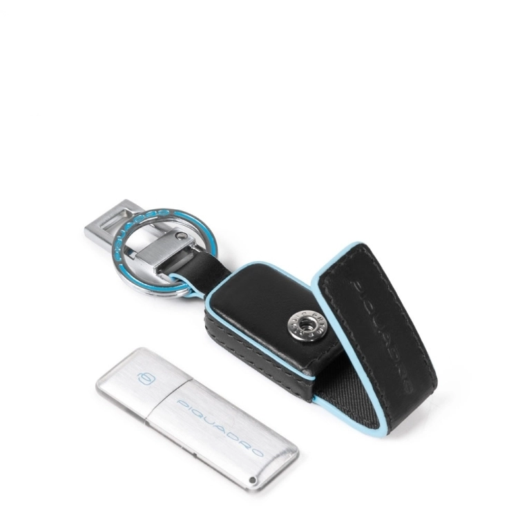 PIQUADRO Portachiavi in pelle con chiavetta USB da 64 GB Blue Square AC5597B2 - Piquadro