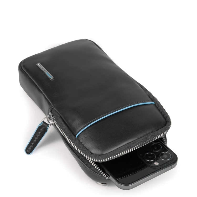 PIQUADRO Portafoglio uomo da collo per smartphone con porta carte di credito Blue Square AC5636B2R - Piquadro
