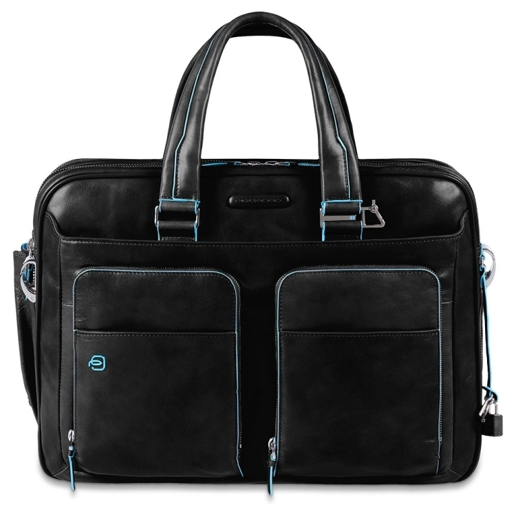 PIQUADRO Borsa espandibile porta PC e porta iPad/iPad®Air con tasche organizzate e tasca porta ombrello Blue Square CA2765B2