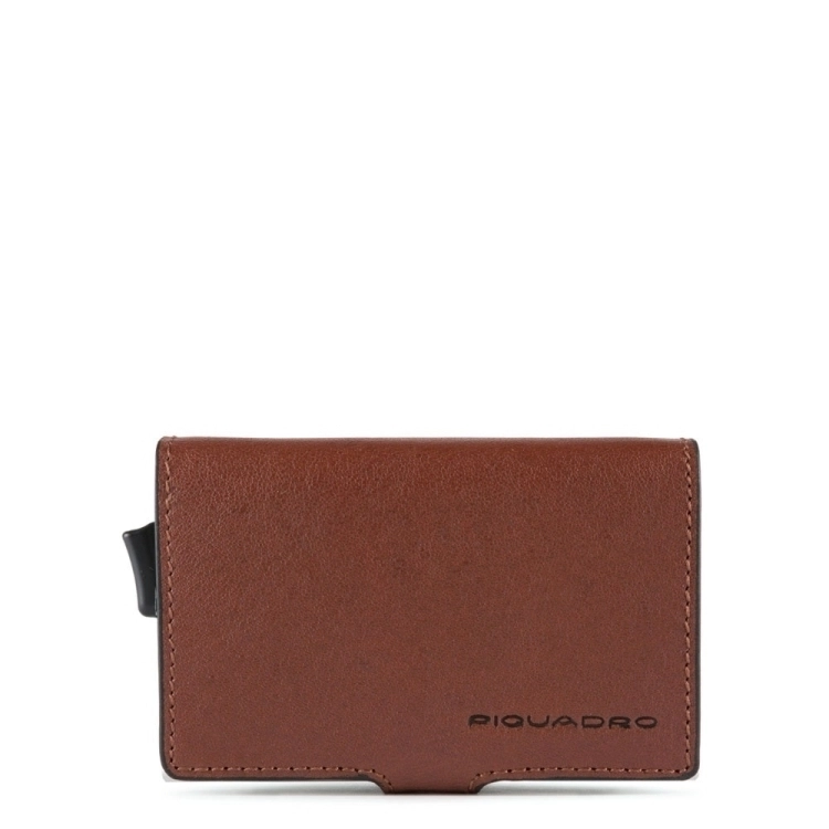 PIQUADRO Porta carte di credito in metallo Black Square