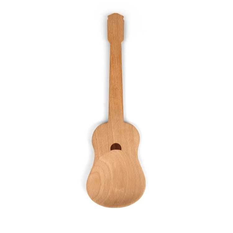 KIKKERLAND BEECH WOOD + ROCKIN GUITAR SALAD SERVERS - Kikkerland