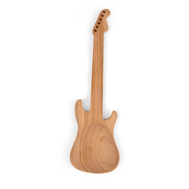 KIKKERLAND BEECH WOOD + ROCKIN GUITAR SALAD SERVERS - Kikkerland