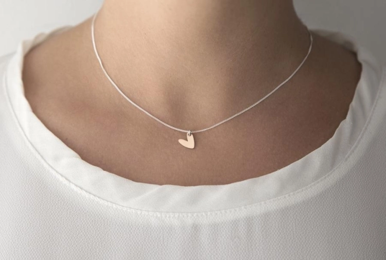 CUORI&FRECCE Girocollo Together in argento con ciondolo cuore in oro