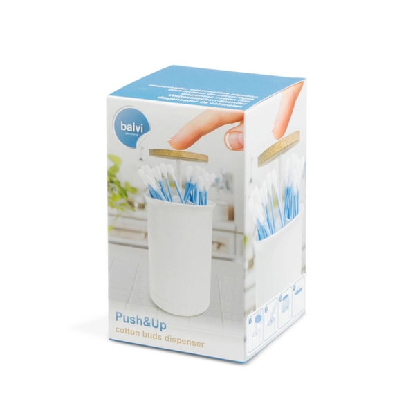 BALVI Dispenser cotton fioc Push & Up bianco - Balvi