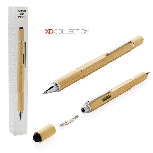 XD DESIGN PENNA MULTIFUNZIONE 5 IN 1 IN BAMBU - IDEE REGALO UOMO