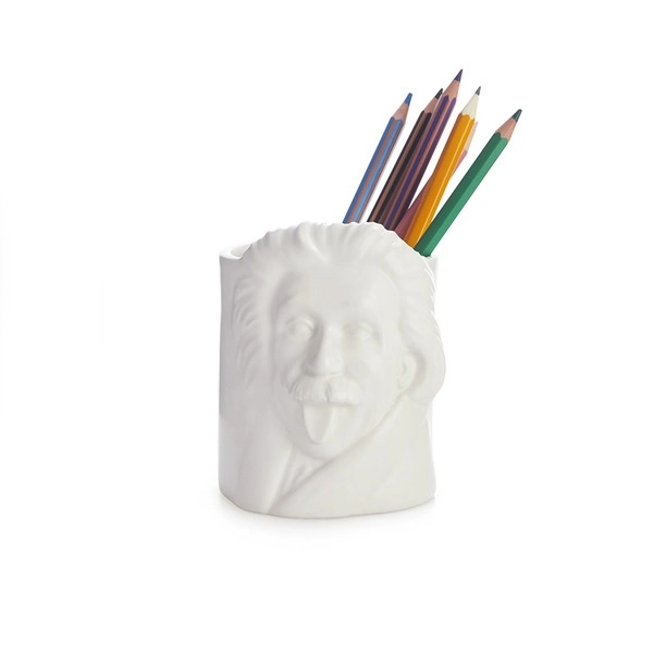 BALVI Porta matite Albert Einstein bianco ceramica - Balvi