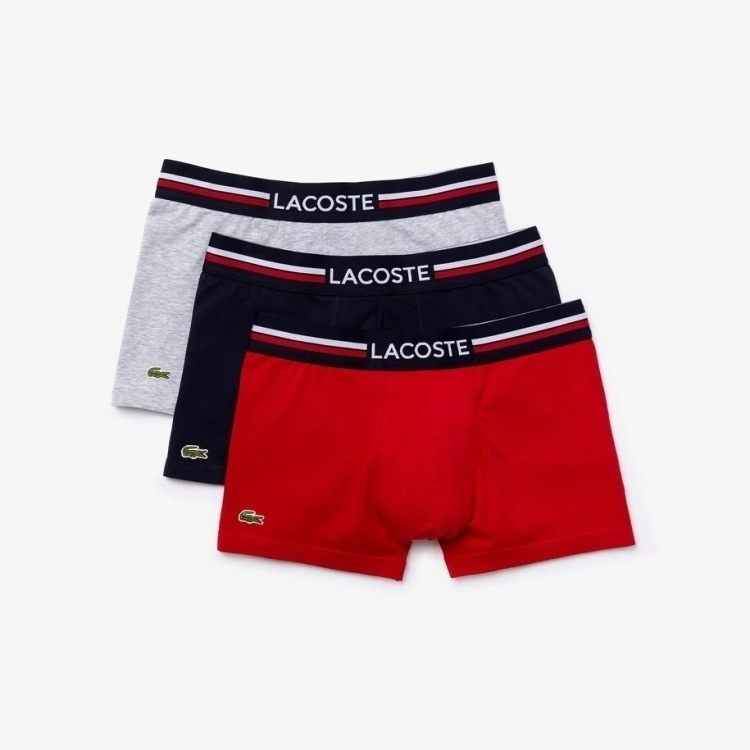 LACOSTE Confezione di 3 paia di Boxer corti Iconics con vita tricolore - Lacoste