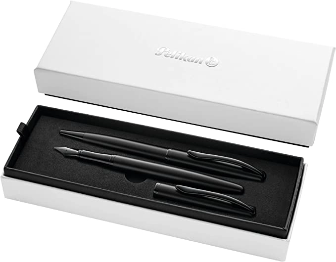 PELIKAN Set regalo Jazz Noble con penna stilografica e penna a sfera, in carbonio  - PELIKAN