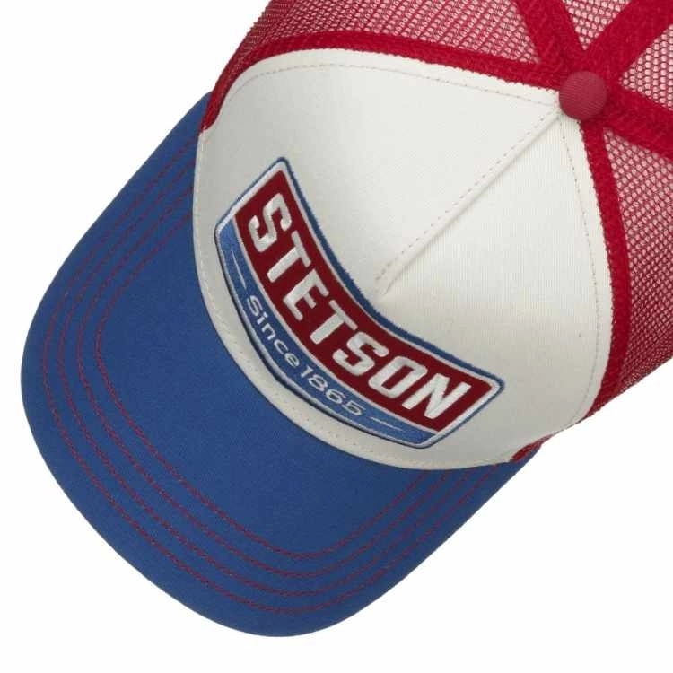 STETSON CAPPELLINO TRUCKER HIGHWAY BLU-ROSSO